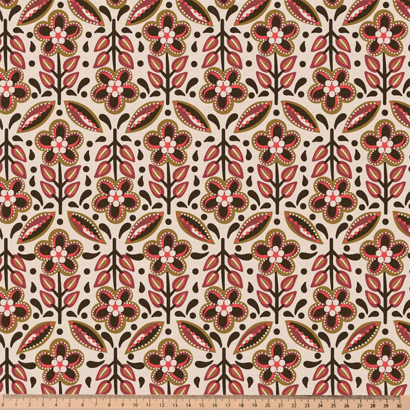 Printed Cotton JAKLYNN Ecru / Havana